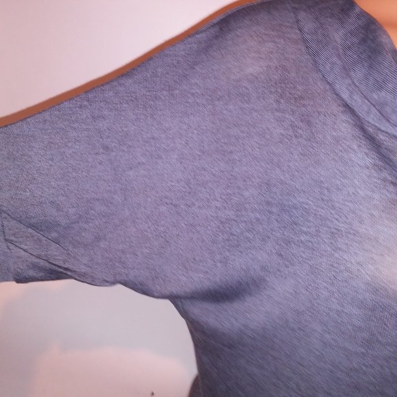 Annabelle Sweater‎ Womens Solid Gray Dolman Sleeve Scoop Neck Lightweight Button - Picture 5 of 7